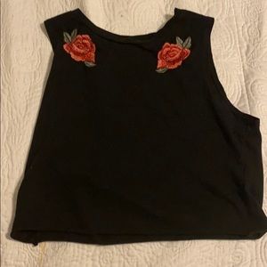 black rose cropped top